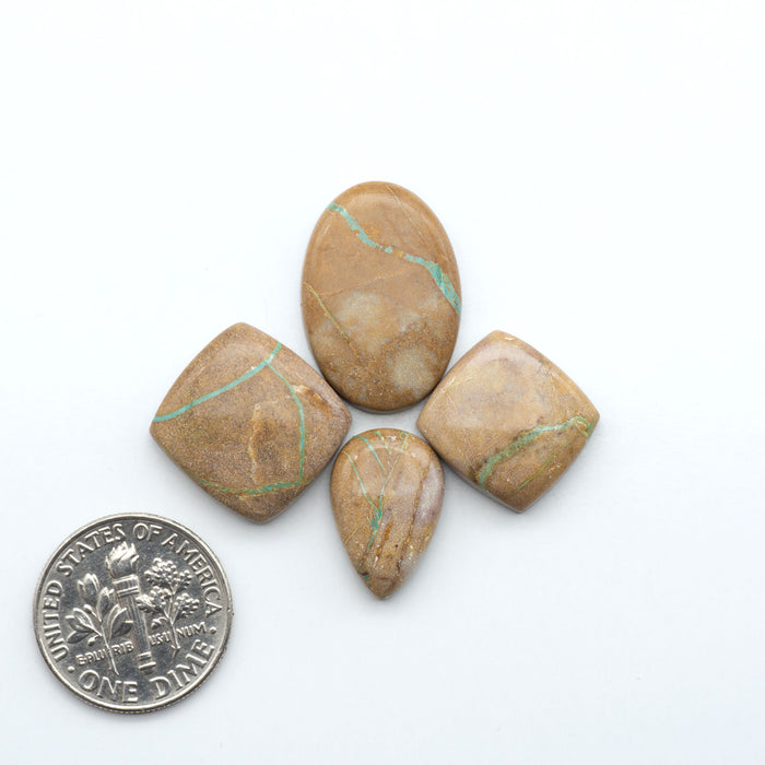These Crow Springs Ribbon Turquoise Cabochons have a rich color and matrix that are sure to add a unique touch to a variety of jewelry pieces.