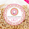 Pink frosted donut Valentine sticker with sprinkles
