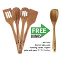 EcoCheph 4-Piece Eco-friendly Non Scratch Natural Bamboo Utensil Set