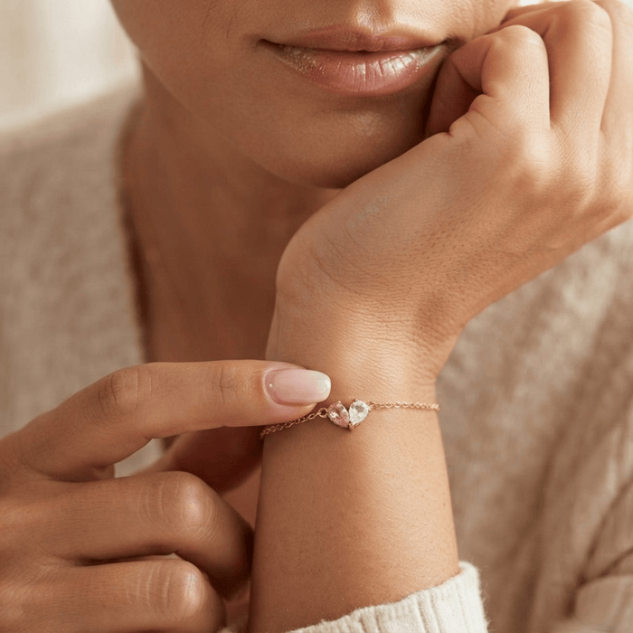 Ever heart Birthstone Bracelet - Ornaments Co - 18K Gold Plated