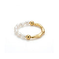 EVIE Gold Pearl Ring for Women – Sculptural Minimalist Adjustable Statement Jewelry | Ash Mollie Studio - ASH MOLLIE STUDIO