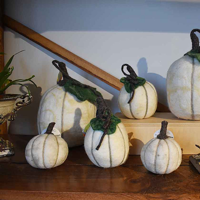 Felted White Pumpkin - SM