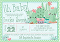 Boys cactus baby shower invitation cards
