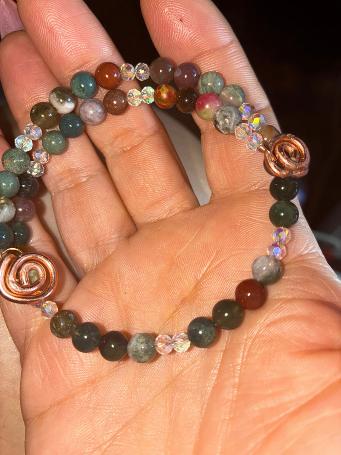 fortune in bloom memory wire Bracelet