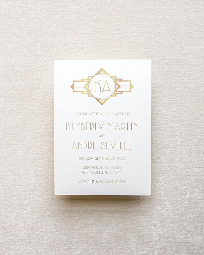 Gatsby Geometric Monogram Save the Date