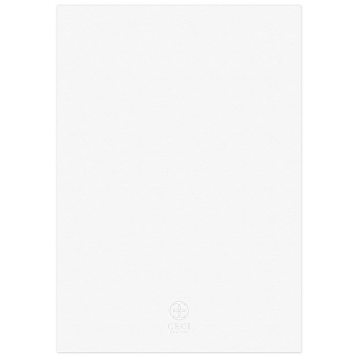 the blank white back of a paper invitation