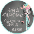 Girls zombie Halloween birthday sticker design