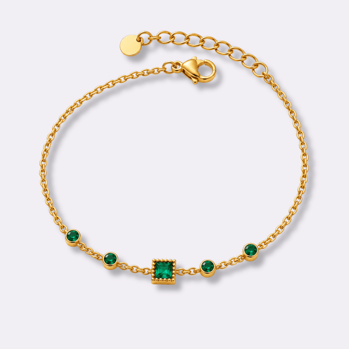 Glamour Prism Birthstone Bracelet - Ornaments Co - 18K Gold Plated