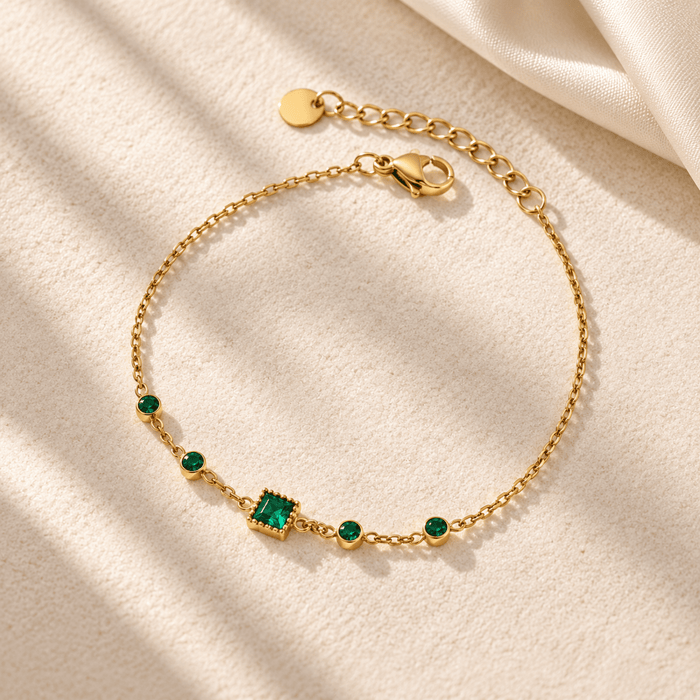 Glamour Prism Birthstone Bracelet - Ornaments Co - 18K Gold Plated