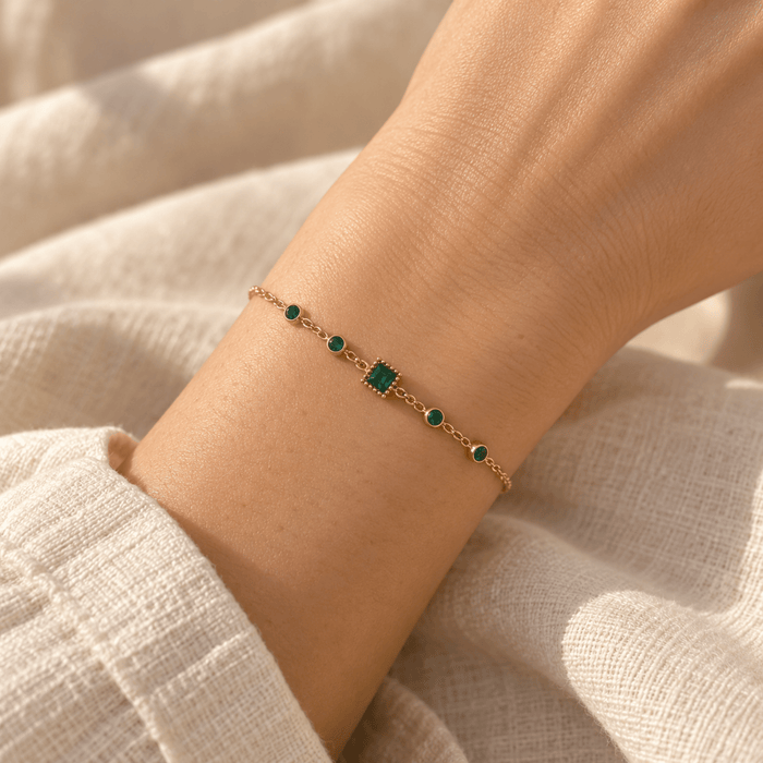 Glamour Prism Birthstone Bracelet - Ornaments Co - 18K Gold Plated