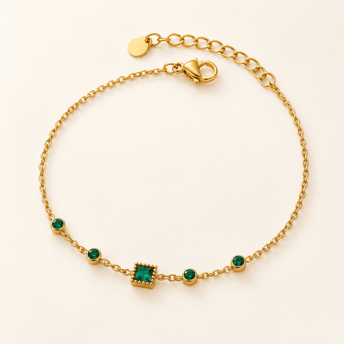 Glamour Prism Birthstone Bracelet - Ornaments Co - 18K Gold Plated