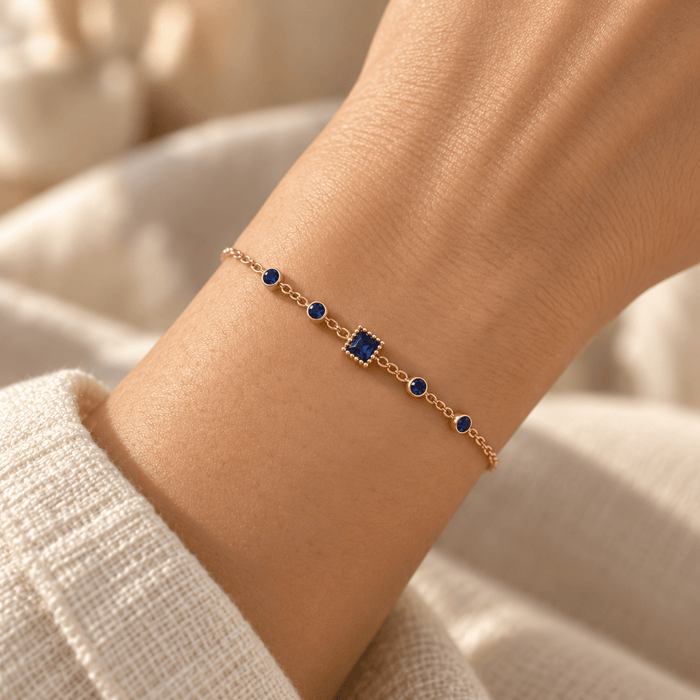 Glamour Prism Birthstone Bracelet - Ornaments Co - 18K Gold Plated