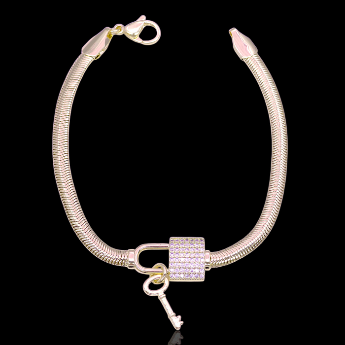Gold Filled Oro Laminado Passion Locket Zirconia Bracelet