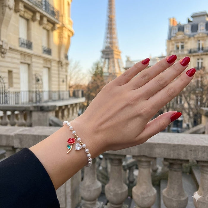 Gold Filled Oro Laminado Victorian Rose Zirconia Bracelet