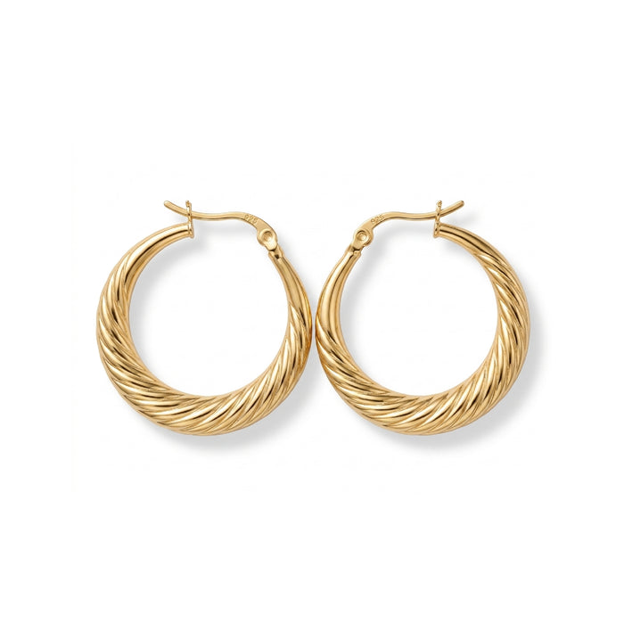 DAENERYS Braided Gold Hoop Earrings – Vintage French Twist Hoop Earrings | Ash Mollie Studio - ASH MOLLIE STUDIO