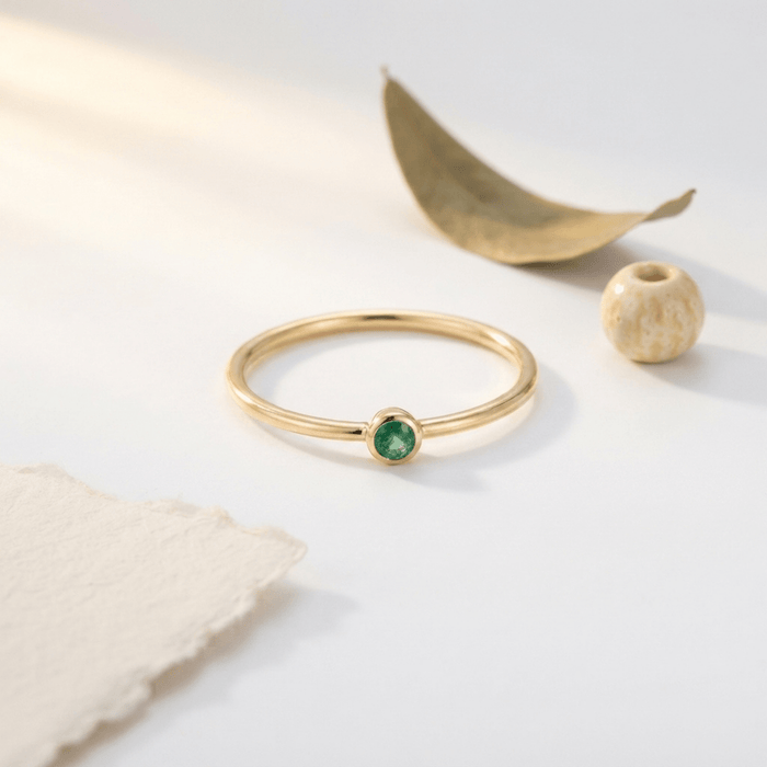 Golden Glow Birthstone Ring - Ornaments Co - 18K Gold Plated