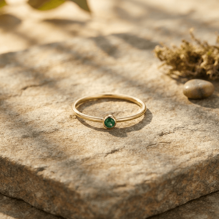 Golden Glow Birthstone Ring - Ornaments Co - 18K Gold Plated