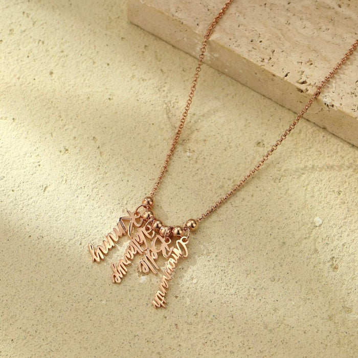 Grace Multi Name Necklace in 925 Sterling Silver - Ornaments Co - 18k Gold Platet