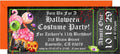 Halloween costume party invitation featuring monster artwork and Halloween candy graphics