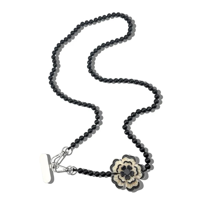 Hand-Painted Dianthus Crossbody Phone Chain