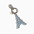Hand-painted Eiffel Tower Bag Charm + Keychain | Eco-Friendly Silver