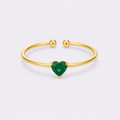 Heart Glow Birthstone Ring - Ornaments Co - 18K Gold Plated