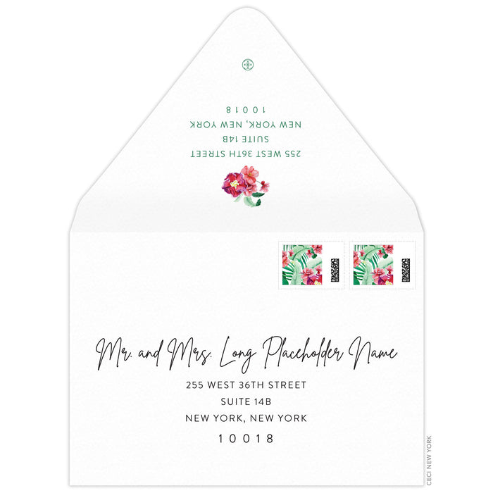 Hibiscus Palm Invitation Envelope
