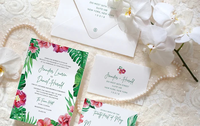 Hibiscus Palm Invitation Envelope