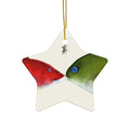 Holiday Kisses Ceramic Ornament Printify