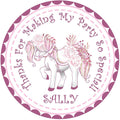 Pastel floral pony birthday sticker