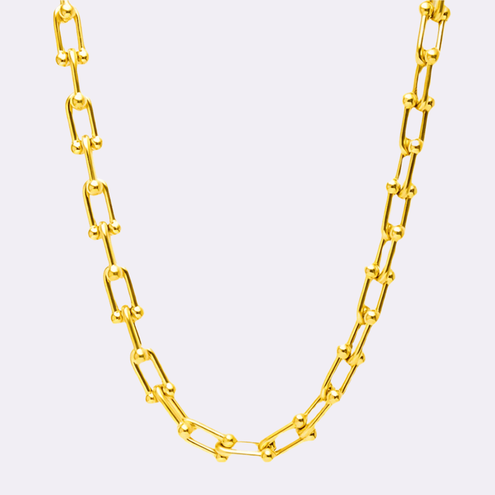 Horse Shoe U - Link Necklace - Ornaments Co - 18K Gold Plated