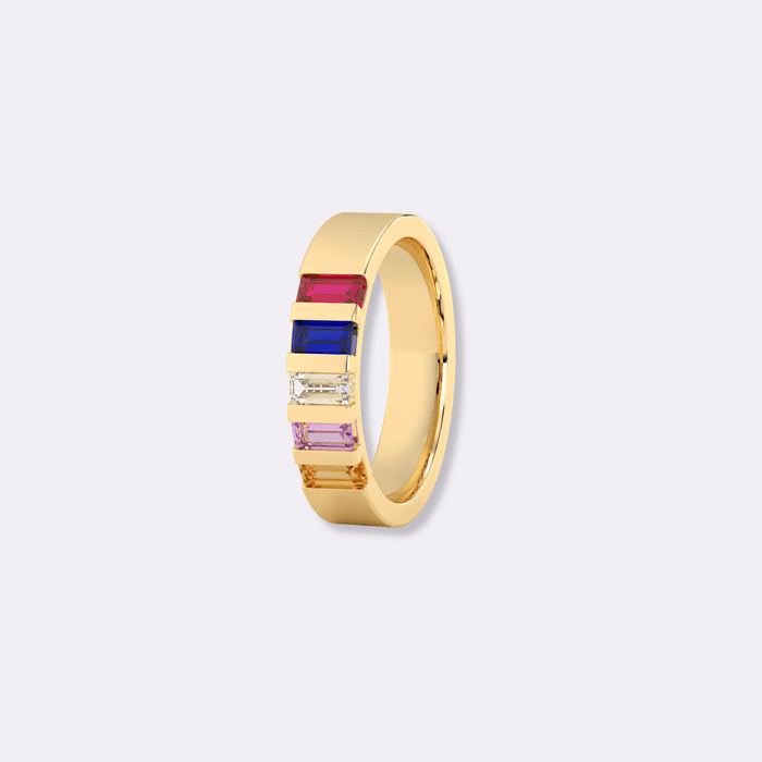 Kinora Family Baguette Birthstone Ring - Ornaments Co - 18K Gold Plated