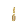 Letter U Gold Pendant – Minimalist Initial Charm Necklace, 14K Gold Plated Jewelry - ASH MOLLIE STUDIO