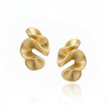 LINA Gold Sculptural Stud Earrings for Women – Minimalist Abstract Organic Statement Jewelry | Ash Mollie Studio - ASH MOLLIE STUDIO