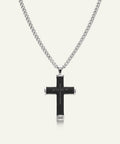Men's black CZ cross pendant by Link N Lock®