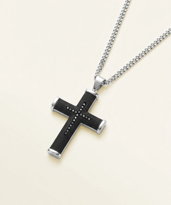 Link N Lock® men's black cross pendant from Valliani Jewelers