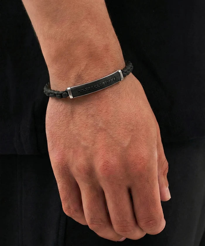 Close-up of Link N Lock® black CZ bracelet