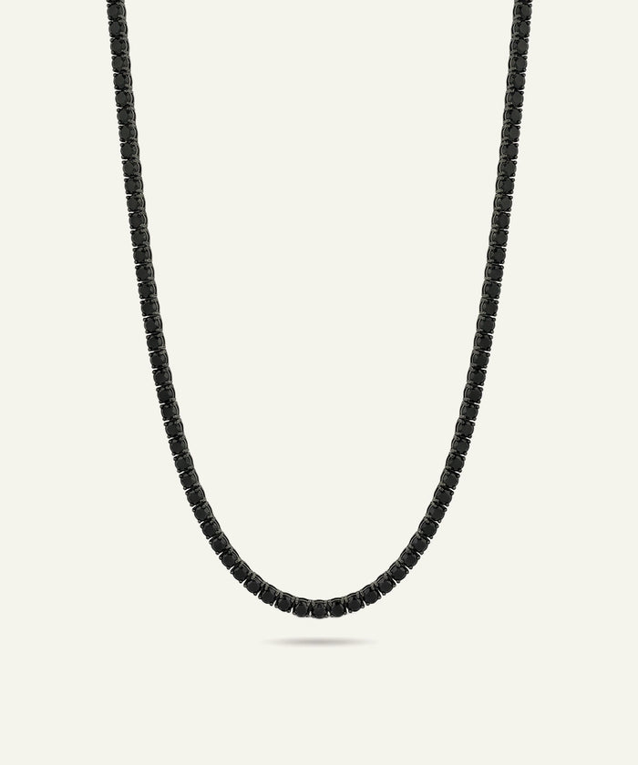Link N Lock® men's black spinel tennis necklace
