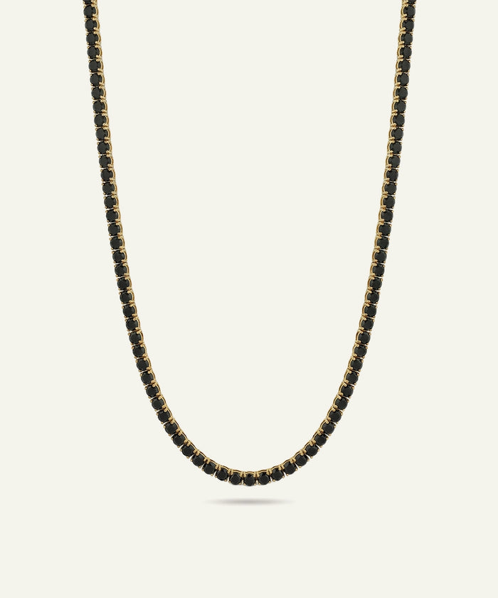 Link N Lock® men's black spinel tennis necklace