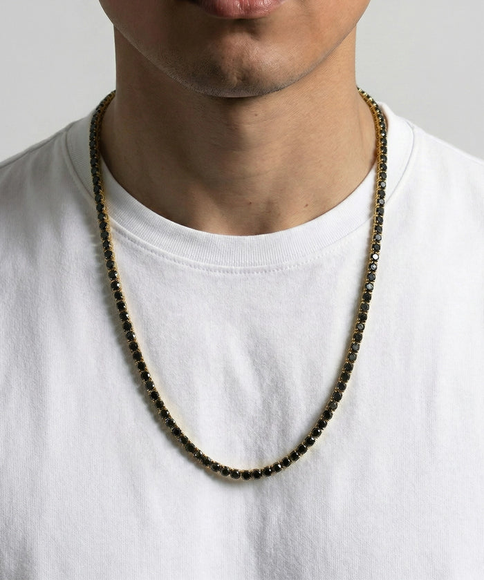 Close-up of Link N Lock® black tennis necklace