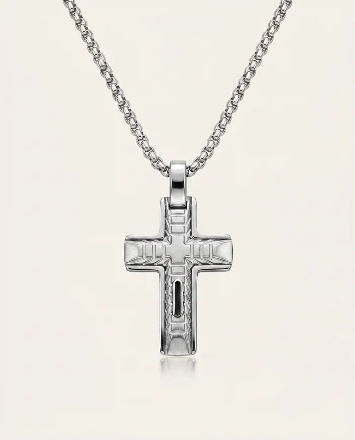 Link N Lock® men's stainless steel classic cross pendant