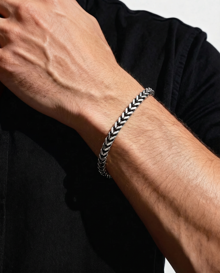 Close-up of Link N Lock® Franco bracelet links