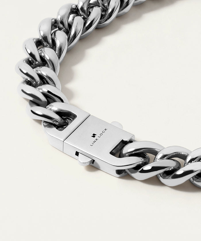Link N Lock® men's silver Cuban bracelet