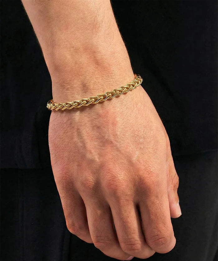 Men's 8.5-inch wheat chain bracelet by Link N Lock®