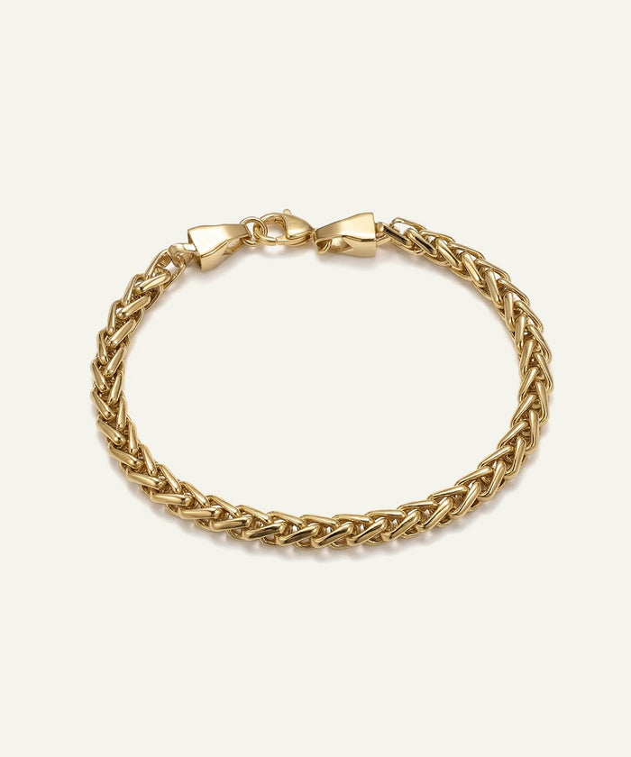 Men's stainless steel woven chain bracelet