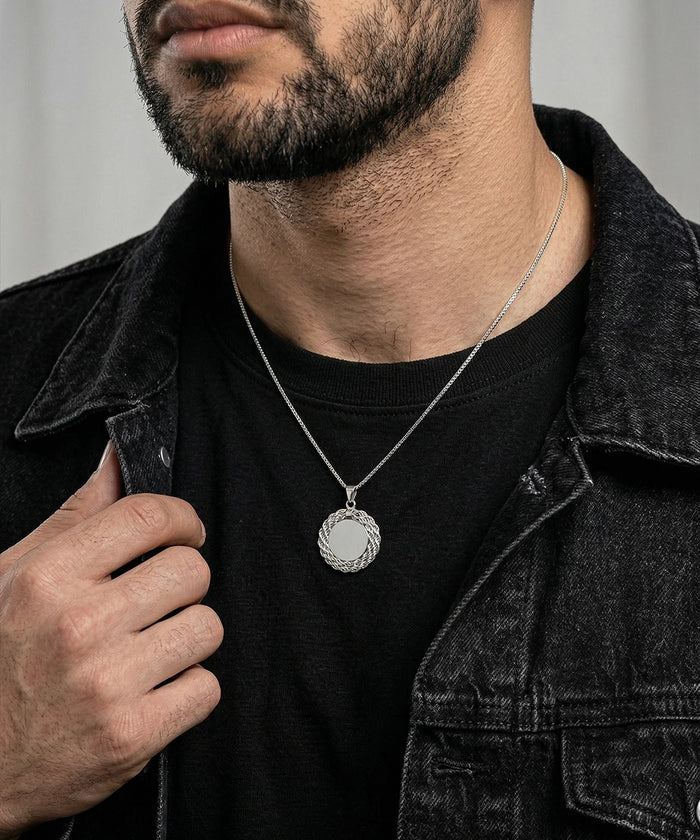 Men's silver crucifix pendant by Link N Lock®