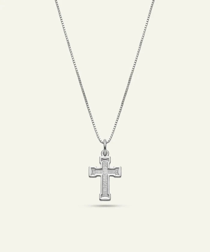 Men's silver crucifix pendant by Link N Lock®