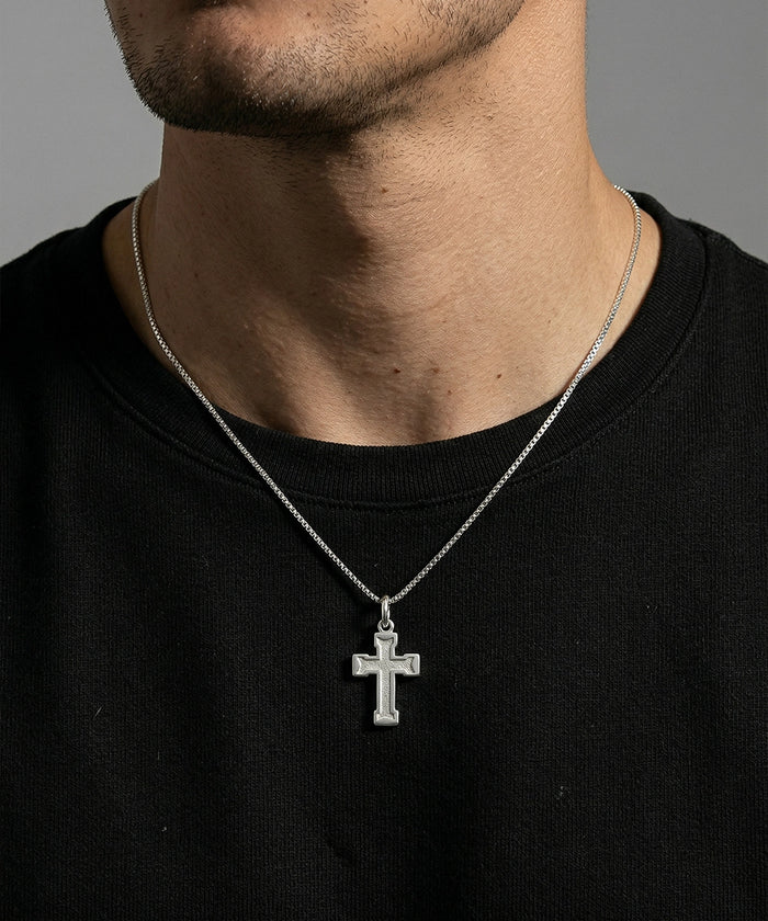 Close-up of Link N Lock® crucifix cross pendant