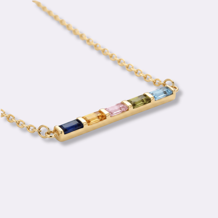 Liora Baguette Birthstone Bar Bracelet - Ornaments Co - 18K Gold Plated