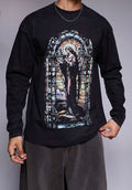 Liquor N Poker renaissance graphic long sleeve Tee in Grey
